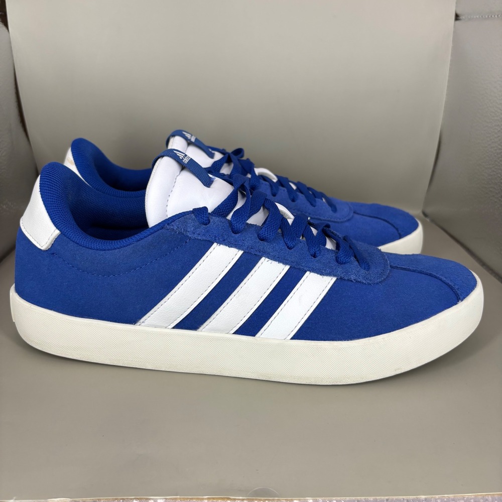 Adidas VL Court 3.0 Blue Suede Low Top Sneakers Mens 8 ID4458